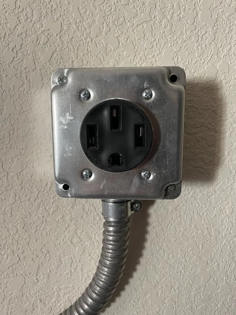 NEMA 14-50 outlet installed for Electrical Panel Upgrade in Muleshoe